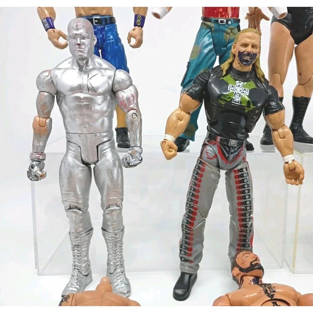 Lot Of 14 WWE/WWF  Wrestling Action Figure Various Years 90s 00s PARTS